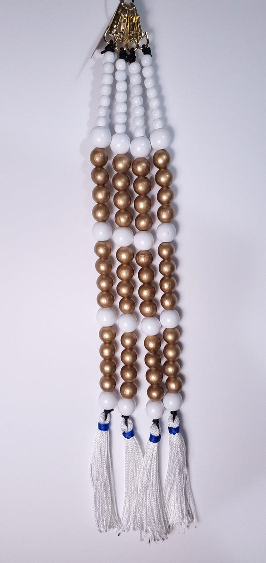 Tassels: White Beads #3 - BanYakob Clothing & Accessories