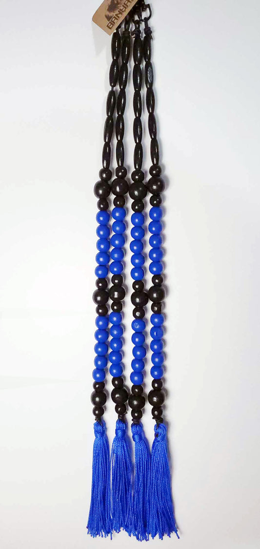 Handmade Hebrew Tassels - Tzitzit - Royal Blue Beads