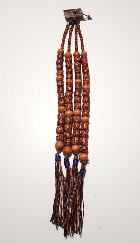 Handmade Hebrew Tassels - Tzitzit - Orange Beads #3