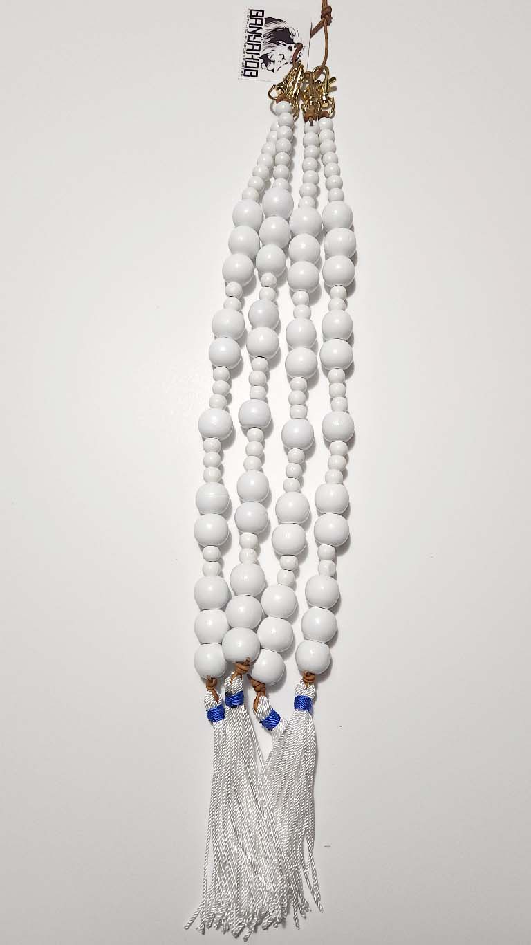 Tassels: Solid White Beads #2