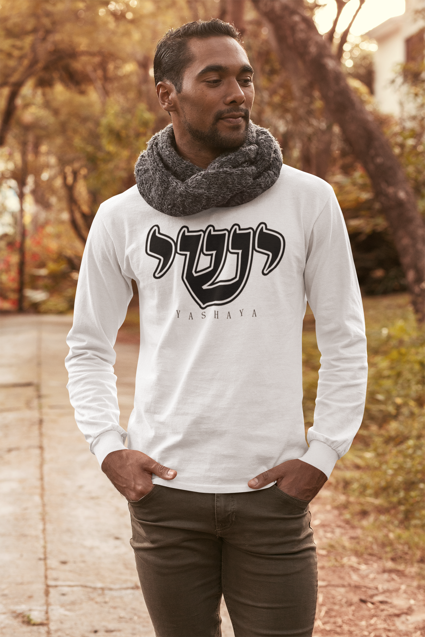 Yashaya Hebrew Script Longsleeve Tee