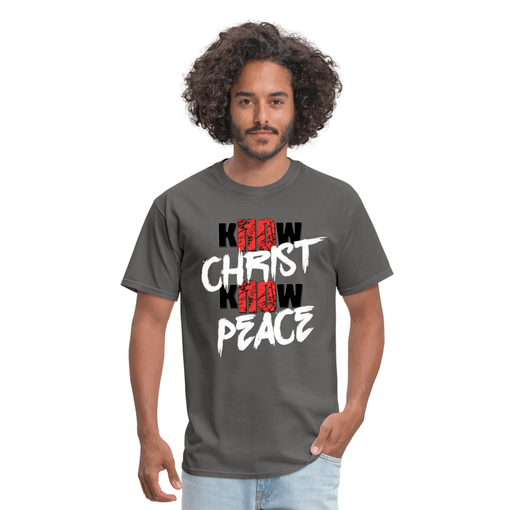 Know Christ Know Peace Tee - charcoal