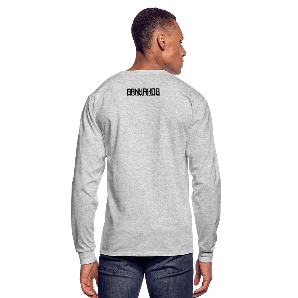 Yashaya Hebrew Script Longsleeve Tee - heather gray